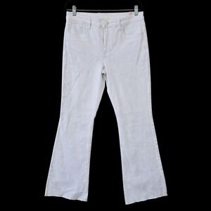 NWT KUT From The Kloth High Rise Stella Fab Ab Flare White Denim Jeans Sz 8 Raw